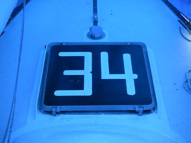 Race Number on Forward Deck Hatch